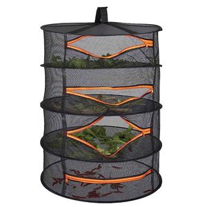Good Quality 4 Layer Foldable Waterproof Black Nylon Mesh <b>Drying</b> Net Herb <b>Drying</b> <b>Rack</b> Hanging Garden Plant Dry Net with Zippers - Product Image 3