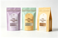Sachet à épices réutilisable en film polyester de qualité alimentaire, avec fermeture éclair, pour thé et café, surface mate, transparent d'un côté