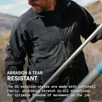 Veste de travail softshell pour homme - Manteau technique S3 Solution, léger, imperméable avec extensibilité 4 directions