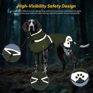 Qiqu Custom Supplier New Designer Luxus Hund Regenmantel für Hunde Verstellbare Regen jacke für Hunde für Abenteuer Walking Hunting - Product Image 6