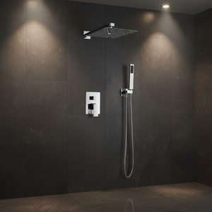 Set Doccia Termostatico a Parete in Ottone di Lusso Moderno a 3 Funzioni con Miscelatore e Lavabi <span class=keywords><strong>per</strong></span> Bagno - Product Image 5