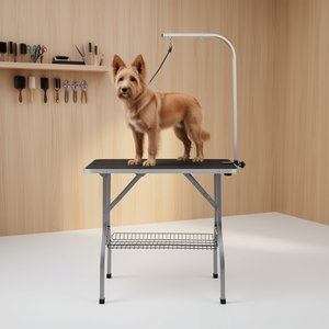 ขาตั้งกรูมมิ่งสุนัขพันธุ์กลางขนาดเล็ก 36x24 นิ้ว พับได้ ทำจากสแตนเลส รับน้ำหนักได้ 330 ปอนด์ พร้อมที่หนีบแขน ไม่ต้องใช้ที่วางสัตว์เลี้ยง - Product Image 2