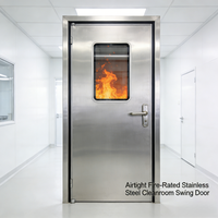 Porte en acier coupe-feu à double battant avec quincaillerie robuste pour usines, entrepôts, hôpitaux et projets de bâtiments commerciaux