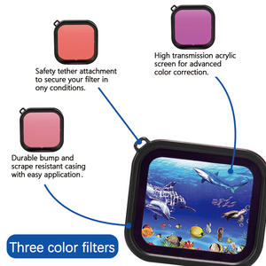 Accessoires pour caméra d'action <span class=keywords><strong>Gopro</strong></span>, <span class=keywords><strong>Hero</strong></span> <span class=keywords><strong>8</strong></span>, Kit noir avec boîtier de protection étanche, Kit de <span class=keywords><strong>filtre</strong></span> de plongée, 10 pièces - Product Image 6