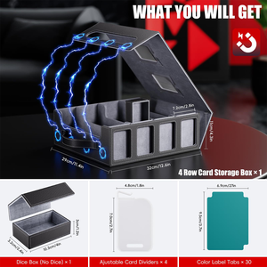 Boîte de rangement pour cartes avec 2 fenêtres pour cartes <span class=keywords><strong>Yu</strong></span>-<span class=keywords><strong>Gi</strong></span>-<span class=keywords><strong>Oh</strong></span> TCG, boîte de deck MTG compatible avec l'affichage du commandant 4 rangées - Product Image 3