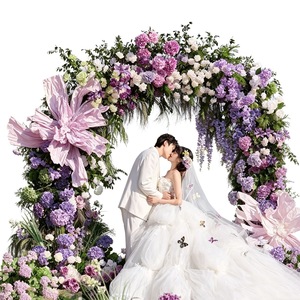 Toile de fond florale incurvée romantique pour la photographie de couple, les photos de groupe de mariage et la décoration de scène de mariage - Product Image 4