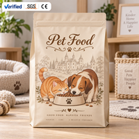 Pochette personnalisée imprimée avec motif de dessin animé, de qualité alimentaire, imperméable, à fond carré et fermeture éclair pour l'emballage d'aliments et de friandises pour animaux de compagnie