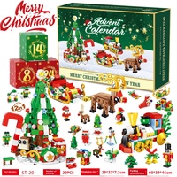 Sınır Ötesi Yeni Ürünler Noel 24 Günlük Geri Sayım Sürprizi 1:72 Ölçekli Yapım Blokları Hediye Seti Oyuncaklar Küçük Parçacıklı Noel Yapım Seti