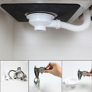 Colador de fregadero de cocina, colador de <span class=keywords><strong>doble</strong></span> taza, filtro giratorio, Red de acero inoxidable XK348, desagües pulidos de alta calidad de 1,5 pulgadas - Product Image 3