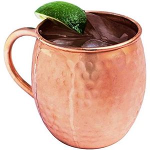 <b>Set</b> of 2 Hammered Copper 16 oz Barrel <b>Mugs</b> with Straws CGP Ins Style for Moscow Mules 22 oz Capacity for Promotional Gifts - Product Image 3