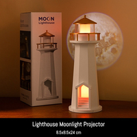 Lampe de projection de lune BHM Lighthouse, lampe ABS écologique, motif géométrique minimaliste, lumière d'ambiance nocturne, haut-parleur Bluetooth