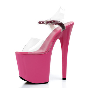 Mùa hè Mới Thời Trang Nữ Giày Sandal Sáng Bóng Nền Tảng Họa Tiết Rắn Bán Trong Suốt Dây Đeo Mắt Cá Chân 20Cm 8Inch Gợi Cảm Múa Cột Giày - Product Image 2