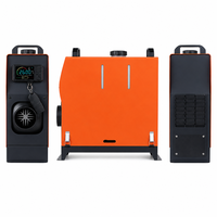 Chauffage diesel vertical tout-en-un 8KW 12V/24V avec réservoir intégré de 5L, écran LCD numérique et télécommande pour camping-car, camion, caravane, maison