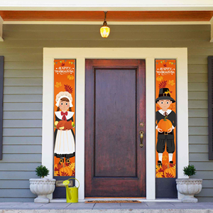 Happy Thanksgiving Door Curtain 30*180cm Festive <b>Banners</b> for Home Decor - Product Image 3