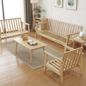 Nuevos Conjuntos de Sofás de Madera y Tela con Sofá de 2 Plazas y Sofá de 3 Plazas, Ideales para Sala de Estar - Product Image 6