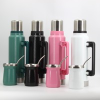 Bouteille isotherme à double paroi en acier inoxydable 304 avec logo personnalisé, grande capacité, pour yerba maté, café, eau, voyage