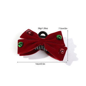 <span class=keywords><strong>Pince</strong></span> à cheveux en velours coréen avec nœud papillon en <span class=keywords><strong>tissu</strong></span>, accessoire de coiffure élégant pour femmes, style de noël, clochette, <span class=keywords><strong>pince</strong></span> à cheveux rétro antidérapante - Product Image 6