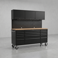 Nouvelle conception, armoire d'atelier en acier inoxydable de 72 pouces, résistante à l'humidité, texture métallique, armoires de quincaillerie pour la réparation automobile
