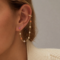 Boucles d'oreilles à clip avec pampilles pour femmes, bijoux fantaisie en gros, hypoallergéniques, en acier inoxydable plaqué or 18 carats avec incrustation de zircon