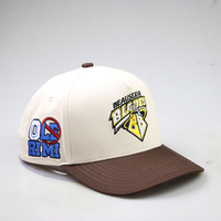 Gorras de Béisbol Personalizadas con Logotipo Bordado, Unisex, de 5 Paneles, con Visera Curva, Cierre a Presión, Impermeables, de Tela Dobby Dot, de Dos Tonos