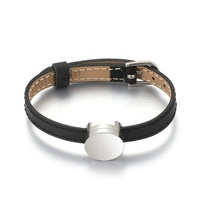 Yiwu Aceon Velle Bracelet de montre en cuir véritable, en acier inoxydable, bord de couture étroit, Bracelet de montre réglable, bricolage, breloque curseur vierge, vis médaillon