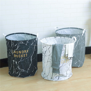 KUYUE Cotton Storage Bag Laundry Bag <strong>Jute</strong> Bag Marble Foldable Storage <strong>Baskets</strong> Print Grey Manual Big Capacity Hemp White Black - Product Image 6