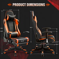Chaise de jeu 1 pièce Livraison gratuite Chaise de jeu ergonomique en cuir Dossier réglable Siège inclinable Chaise d'ordinateur moderne