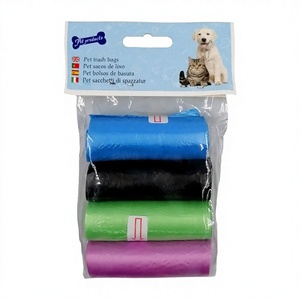 Bolsas para Desechos de Mascotas, 4 Rollos, Plástico Morado Biodegradable, Extra Gruesas, Sin Perfume, Bolsas para Excrementos de Perro, Portátiles para Perros - Product Image 1