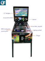 Flipper de jeu Flipper de 43 pouces 60Hz de qualité supérieure Machine d'arcade de flipper virtuel à pièces avec panneau de manette et boule de commande