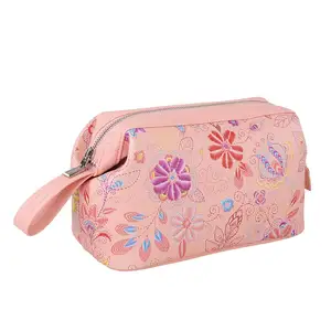 Atacado Grande Capacidade Toiletry Bag Organizador Retro Flowery Printing Travel Cosmetic Bag