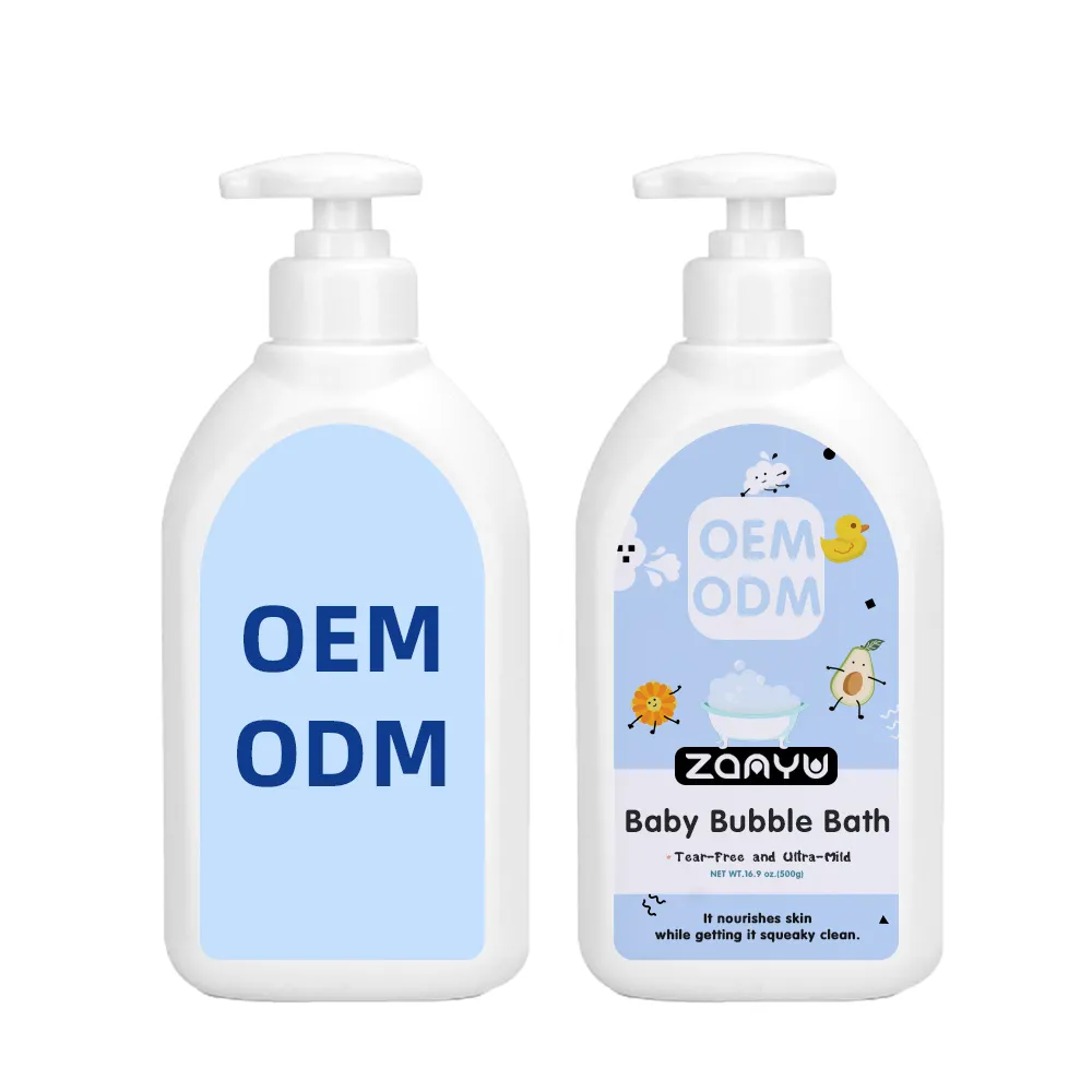 Özel etiket bebek kabarcık banyo vücut yıkama nemlendirici duş jeli 500ml yırtılmayan organik ve Ultra hafif