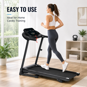 Tapis roulant pliable K-FIT GSTE-4000, 12 programmes, machine de course motorisée avec affichage LED du rythme cardiaque, salle de sport à domicile, fitness - Product Image 5