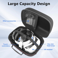 Sac de protection rigide en EVA pour casque VR, grande capacité, étui de voyage pour Oculus Quest 3 et 2, étui de voyage pour casque VR pour le rangement