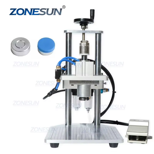 ZONESUN ZS-YG09B Semi-automatic Full Pneumatic Aluminum Plastic Cap Glass Vial Capping Machine