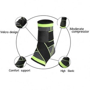 Wholesale Sports Adjustable <b>Ankle</b> <b>Support</b> Compression <b>Brace</b> Protector Nylon Running Soccer Basketball Gym Bandage Strap - Product Image 2
