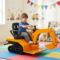 Excavatrice Électrique pour Enfants Leduole LT-2 - Équipement d'Amusement Intérieur/Extérieur à Monnayeur avec Musique et Construction en Fibre de Verre