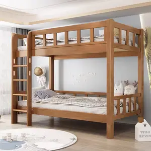 سرير خشبي مرتفع عالي الجودة من الأثاث الخشبي بسعر الجملة للأطفال سرير عصري مرتفع