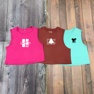 Débardeur en coton OEM, logo imprimé sur écran personnalisé, haute qualité, 100% coton, coupe ample décontractée, col rond, haut sans manches pour femmes - Product Image 5