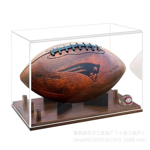 Support de présentation multifonctionnel en acrylique avec base en bois pour le rangement de balles de softball, baseball, basketball, football et golf - Product Image 2