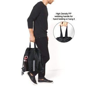 Custom Unisex Colorful Polyester <b>Drawstring</b> <b>Backpack</b> Sports Pocket Bag Basketball Football Partition Lining for Shoes Storage - Product Image 5