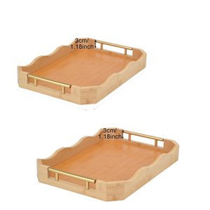 Bamboo Luxury <b>Tray</b>, Japanese Style, Household Storage Plate, Kitchen <b>Dinner</b> Plate, Bathroom Makeup Plate, Fruit Plate with - Product Image 2
