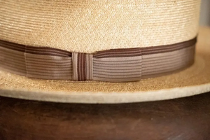 Panama Straw Fedora <b>Hat</b> Wide Brim Unisex Beach Sun <b>Hat</b> with Ribbon <b>Band</b> Adult 56-58CM - Product Image 3