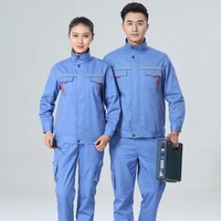 Ensemble de vêtements de travail unisexe en coton respirant, veste et pantalon, directement de l'usine, logo personnalisé, combinaison de chantier, réparation automobile