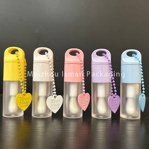 หลอดบรรจุลิปกลอสแบบหลอดพร้อมพวงกุญแจสำหรับเด็กหลอดบรรจุน้ำมันลิปเปล่าออกแบบได้เองขนาด4มล. ติดป้ายได้ตามต้องการ - Product Image 1