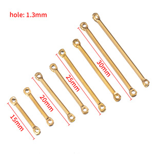 Connecteur de barre à double trou Aceworks ACS282 |   Bracelet en acier inoxydable plaqué or PVD 18 carats, maillons droits, 15 mm, 20 mm, 25 mm - Product Image 2