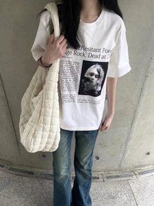เสื้อยืดแขนสั้นพิมพ์ลายภาพเคิร์ต โคเบน ผ้าฝ้ายแท้เนื้อหนา  แบบยูนิเซ็กส์ เสื้อยืดเปล่า - Product Image 4