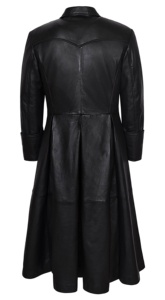 Custom 100% Genuine Black Nappa Leather <b>Men</b>’s <b>Coat</b> Fashion Color Finish Private Label OEM/ODM Luxury Winter Style - Product Image 4