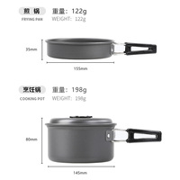 Ensemble de cuisine de camping en métal écologique, pot et poêles compacts pour la randonnée et le pique-nique