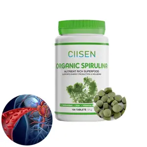 Tabletas de Chlorella de Spirulina orgánicas, suplemento saludable para la salud, el más grande de China, producto OEM