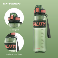 Bouteille d'eau Yiben anti-fuite avec conception pour boire directement et couvercle à clapet pour utilisation d'une seule main, sans BPA